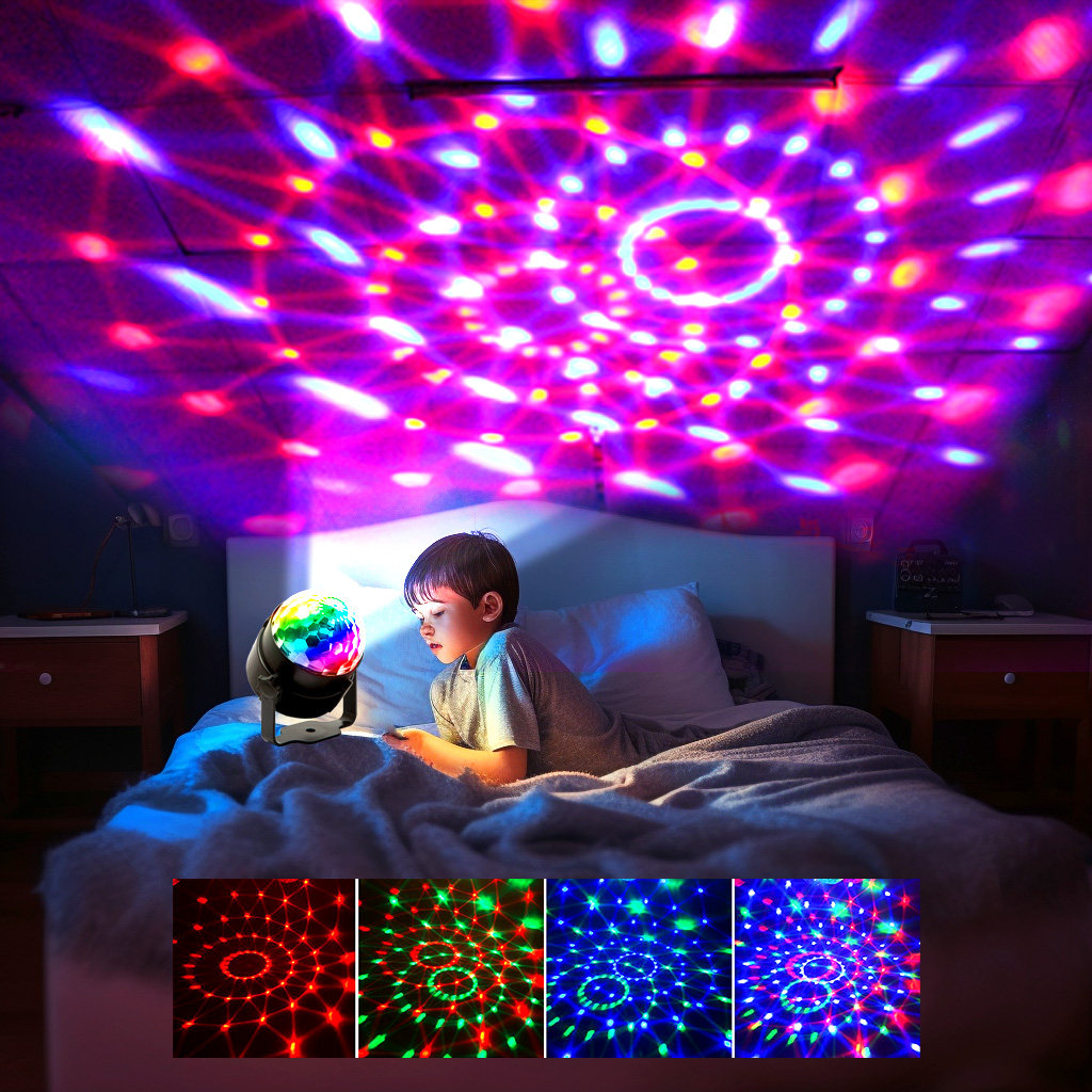 [USD 18.66] Voice-controlled LED crystal magic ball lamp remote control ...