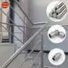 304 stainless steel round tube brushed column PVC Stair handrail Attic railing Bay window fence Balcony tempered guardrail