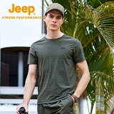 Jeep, джип, дорожная дышащая быстросохнущая эластичная футболка с круглым воротником, новая коллекция, впитывает пот и запах, короткий рукав