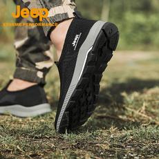 трекинговые кроссовки jeep/吉普户外夏季低帮旅游鞋男防滑透气网面鞋轻便减震袜套鞋男