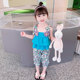 Girls' three-dimensional flower sling suit summer 2022 new children's floral two-piece set little girl baby summer dress