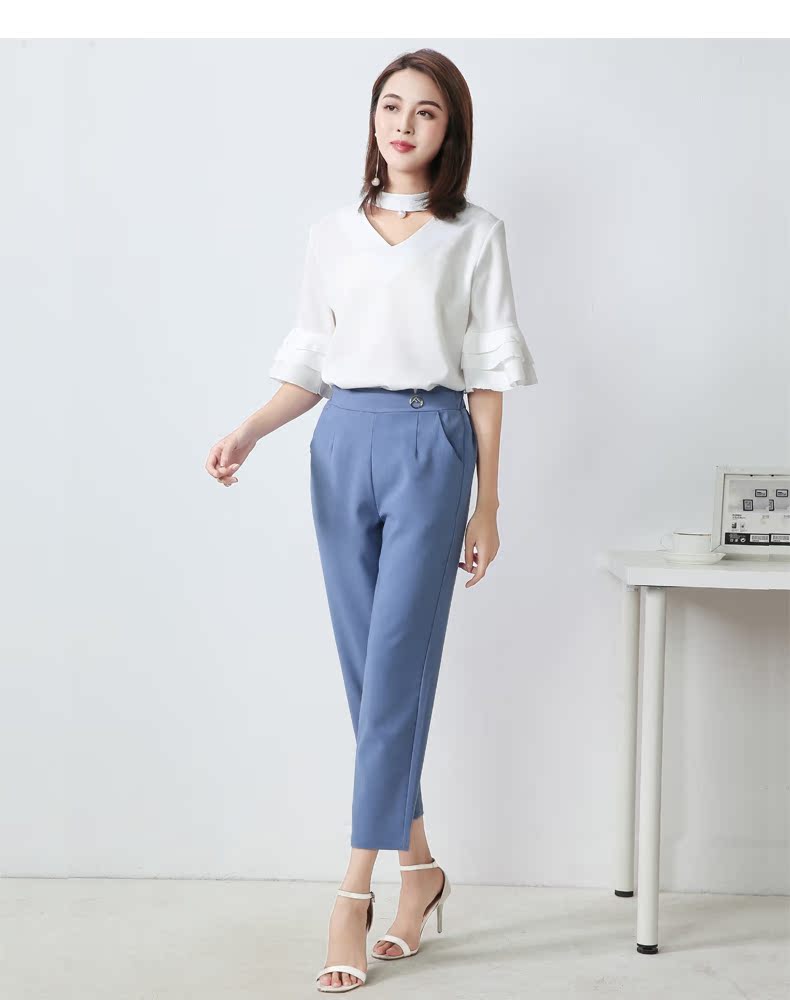 Yayuan 2019 hè mới quần harem nữ chín điểm quần chân quần rộng cỡ cà rốt quần âu phù hợp với quần âu - Khởi động cắt quần áo công sở nữ