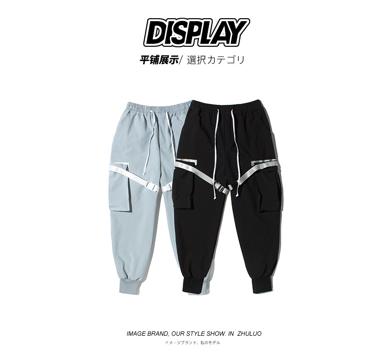 Dill thủy triều thương hiệu mùa đông cộng với cashmere lỏng lẻo quần yếm thể thao nhiều túi nam vài sinh viên quần kaki