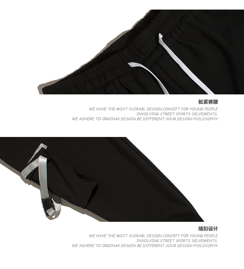 Dill thủy triều thương hiệu mùa đông cộng với cashmere lỏng lẻo quần yếm thể thao nhiều túi nam vài sinh viên quần kaki