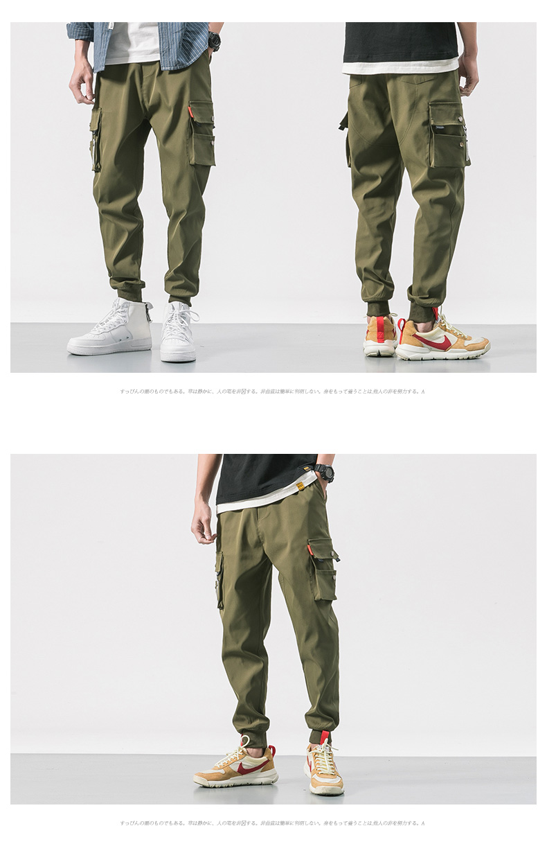 Dill ins overalls quần thủy triều nam thương hiệu quần lỏng túi quần Harlan chân chức năng quần hip hop quần kaki túi hộp