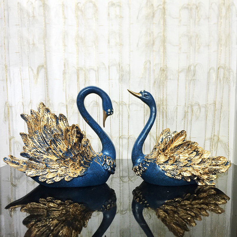 Swan Ornament TV Cabinet American Living Room Wine Cabinet Home Decoration New House Creative Wedding Gift Housewarming Gift