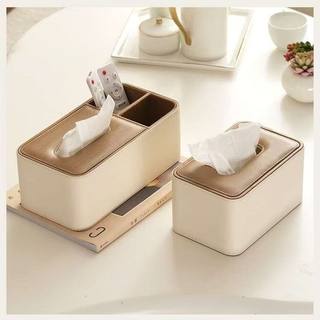 奶油纸巾盒客厅卧室轻奢木纹简约高档收纳盒北欧皮革纸盒