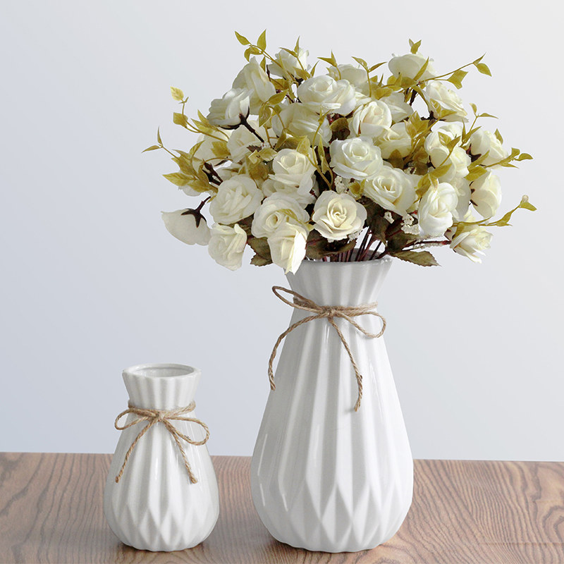 Vase Fittings Living Room Flower Euro-style Home Simulation Flower Cabinet Dry Flower Bouquet Home Setting up Little Fresh