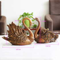 American style decorative swan ornaments home TV cabinets for couples creative crafts wedding gifts