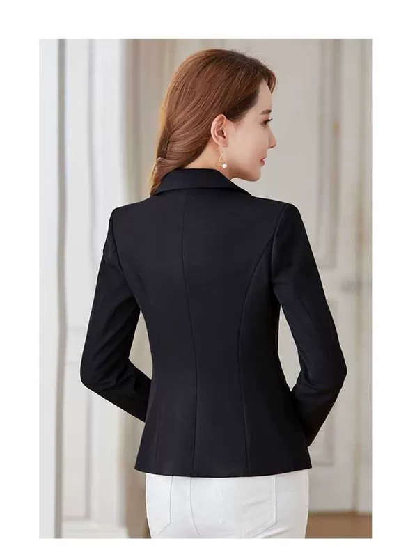 Blazer Nữ Hàn Quốc Slim Slim Áo khoác ngắn tay dài đi lại Áo sơ mi chính thức Áo blazer nữ nhỏ - Business Suit