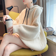 gió lười biếng áo len trùm đầu lỏng lẻo đầu cô gái ins dày triều knitsweater bên ngoài mặc mùa thu / đông 2019 mới