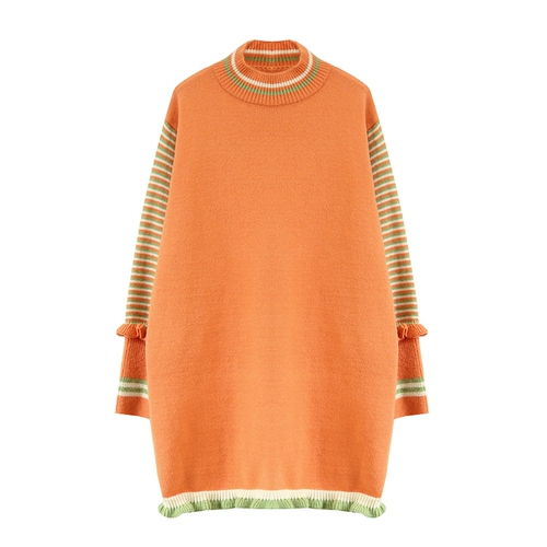 Длинное демисезонное зимнее шерстяное платье, средней длины, в корейском стиле, популярно в интернете, коллекция 2021