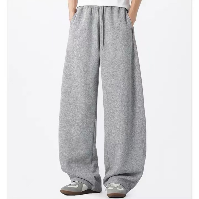 500g Heavyweight Casual Sports Style Loose Wide-Leg Sweatpants Unisex Gray Drapey Long Pants Autumn and Winter Scimitar Casual Pants