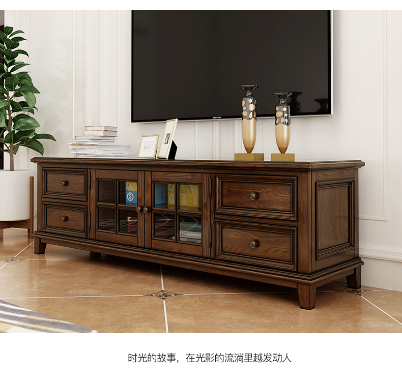 phòng khách nhỏ gọn TV gỗ tủ kết hợp Mỹ tủ tủ nghe nhìn tủ khóa tủ TV bàn cà phê kết hợp tường - Buồng tủ quần áo bằng gỗ