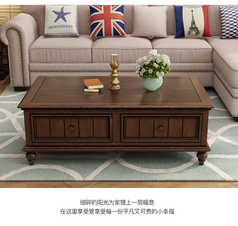 Bắc Âu retro bàn trà bàn cà phê nhỏ đơn giản gỗ nước Mỹ căn hộ nhỏ phòng khách bàn cà phê bàn ​​trà với bơm nội thất - Bàn trà các mẫu bàn ngồi bệt đẹp