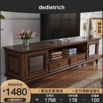  American country solid wood TV cabinet Simple living room audio-visual cabinet floor cabinet Coffee table TV wall combination TV cabinet