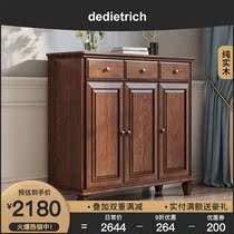 2021 new American all solid wood shoe cabinet balcony storage door entrance shoe cabinet open door partition foyer cabinet