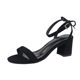 Sandals for Women Summer 2024 New Style Versatile Thick Heel Strap High Heels Bow Fairy Style Mid-Heel Roman Shoes