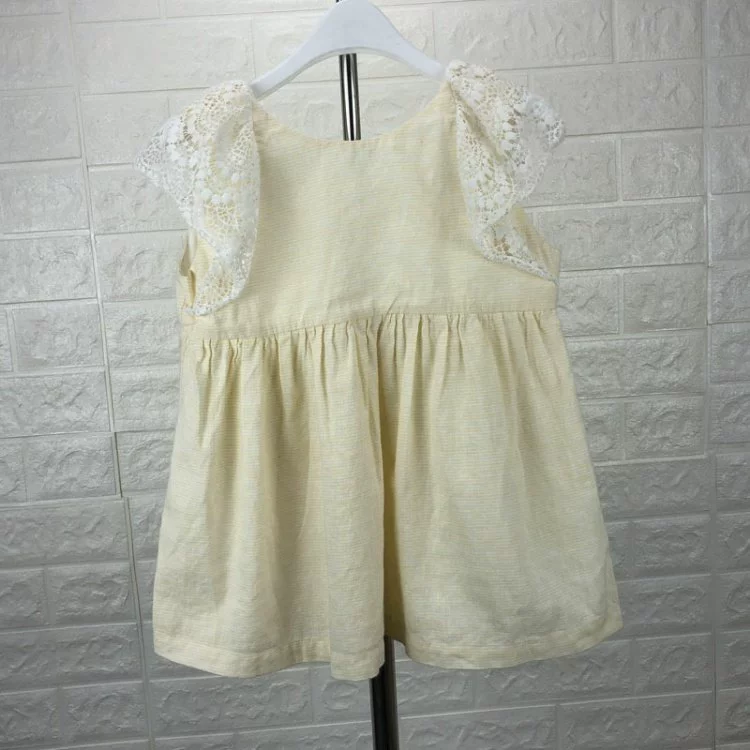 Bei Quần áo trẻ em giảm giá hàng hiệu cao cấp, áo sơ mi cotton và lanh cho bé gái lớn, áo babydoll mùa hè cho trẻ em B0 - Áo sơ mi