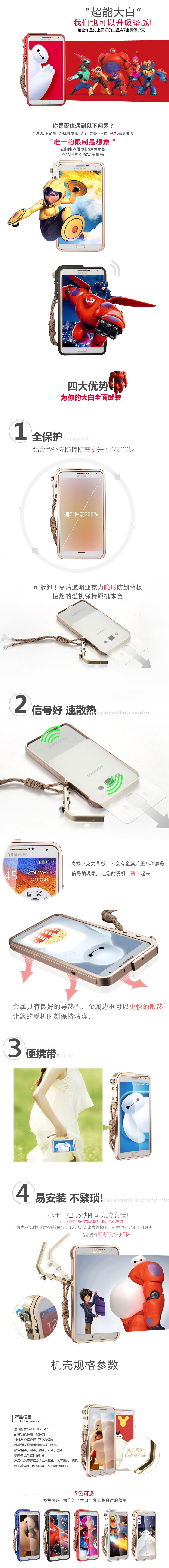 KANENG Mechanical Arm Trigger Aluminum Bumper Metal Frame Case Cover for Samsung Galaxy A7 (2015) A7000 A7009