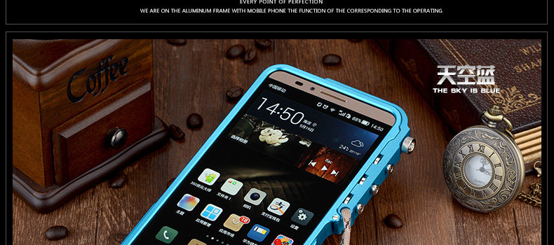 KANENG Mechanical Arm Trigger Aluminum Bumper Metal Frame Case Cover for Huawei Mate 7
