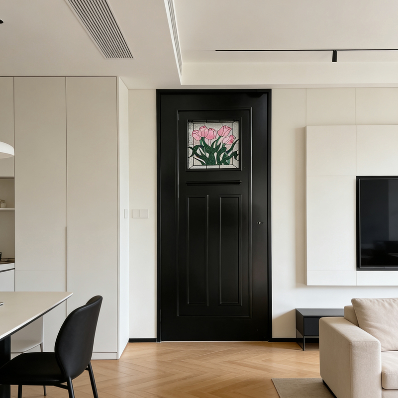 2026 New Model French Retro Wooden Door, Trendy Creative Lacquered Door, Black Bedroom Door