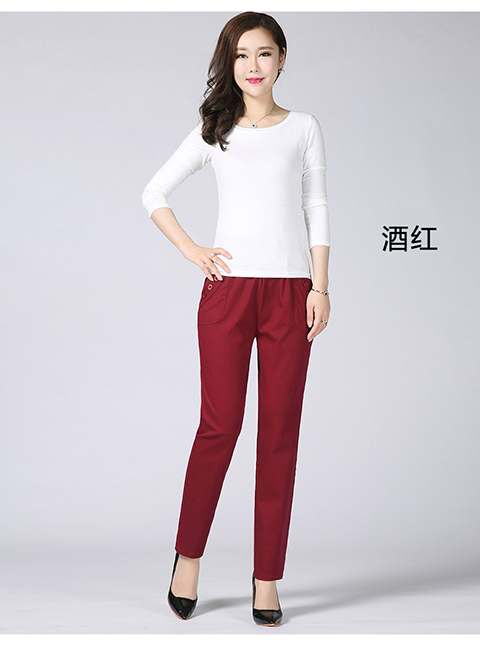Quần nữ trung niên và già, quần xuân hè, lưng thun, mặc quần mẹ, quần cotton giản dị, co giãn, cỡ lớn, quần nữ cũ mẫu áo len nữ đẹp 2020