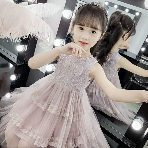 Летнее платье, кружевная юбка, наряд маленькой принцессы, в западном стиле, 2020, детская одежда, подходит для подростков