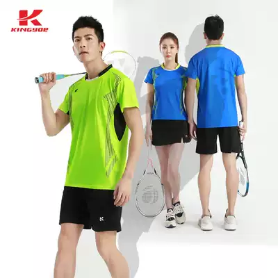 Badminton suit men's suit women's culottes 2021 spring new short-sleeved sports team uniform quick-drying game jersey group purchase