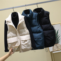 Down cotton waistcoat women 2021 Winter new short waistcoat bread clothing cotton jacket jacket Korean casual