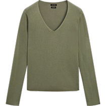 New spring and summer products Massimo Dutti 2024 womens clothing French simple commuter style pure cotton elegant V-neck sweater sweater 05684665514