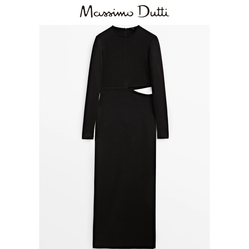 Massimo Dutti, демисезонное дизайнерское длинное платье, облегающий крой, тренд сезона