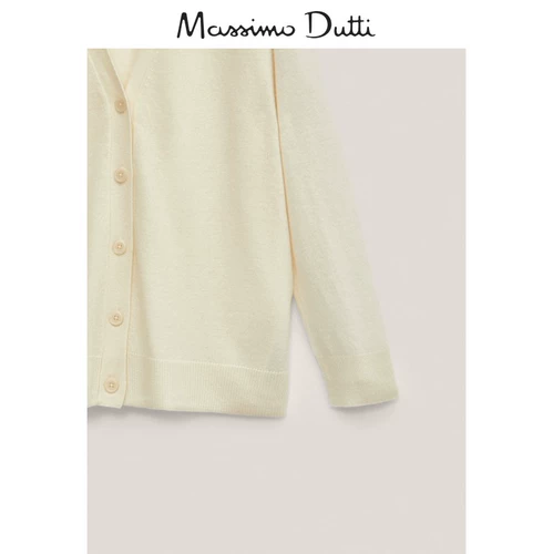 Весна и летняя скидка Massimo Dutti Wome White White Увеличение Casual Cardigan 05637935712