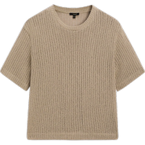 Summer new MassimoDutti2024 womens casual basic style lazy style light cotton ribbed round neck short-sleeved T-shirt 06204514707