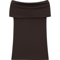 Summer new Massimo Dutti 2024 womens clothing French style elegant minimalist style slim one-line collar T-shirt top 06806526717