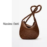 Весенне-летние новинки женских аксессуаров MassimoDutti2025, простая городская сумка через плечо в городском стиле из плетеной кожи наппа 06918604702