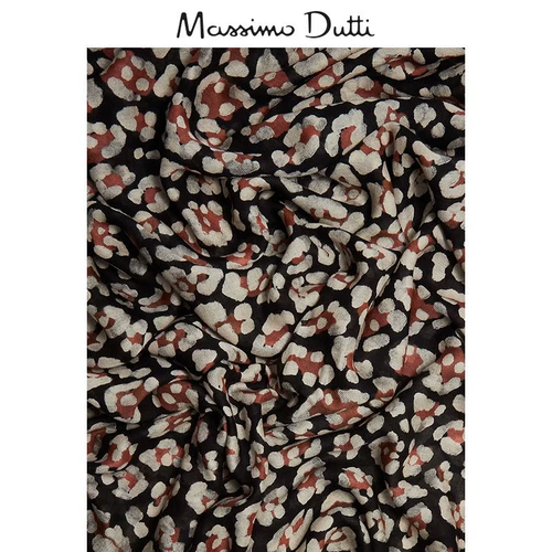 XJ Season-Massimo Dutti Новые женские аксессуары, похожие на цветочные леопардовые шерстяные шерсти модальный шарф 06312751800