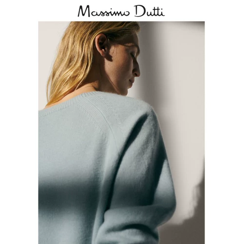 Massimo Dutti, демисезонный кашемировый высококачественный трикотажный свитер, 2020, V-образный вырез