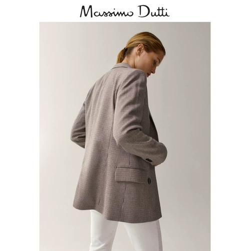 В конце сезона скидка скидки Massimo Dutti Женский двойной эффект, куртка из тысячи птичьих клетчатого костюма 06037537712