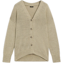 Spring and summer new product MassimoDutti2024 womens casual lazy minimalist elegant long version V-neck sweater cardigan jacket 05664587526