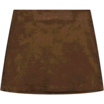 New Autumn and Winter MassimoDutti2024 Womens Maillard Wind Wasteland Brown Textured Suede Genuine Leather Skirt A-Line Skirt 05307837778