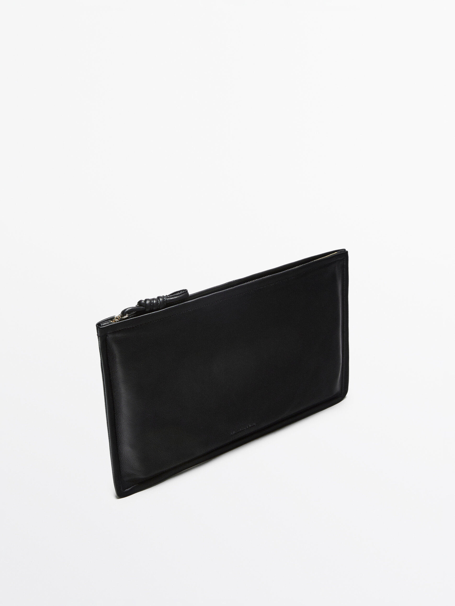 Клатч 春夏新品 massimodutti2024女士配件通勤简约结饰设计纳帕软面真皮手拿包 04653621800