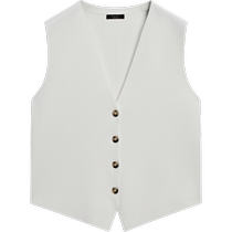 Summer new MassimoDutti2024 womens clothing deserted white noise style smart commuting style V-neck knitted cardigan suit vest 05624514712