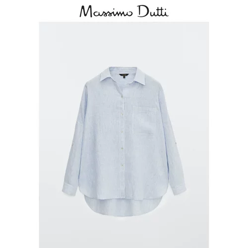 Massimo Dutti Женская летняя летняя новая складная рукава.