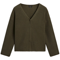 Discount Season Massimo Dutti Womens Clothing 2024 Summer New Simple Short Counter Knitted V-Neck Sweater Knitwear 05615617505