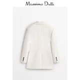 Massimo Dutti, демисезонный белый костюм для отдыха, облегающий крой