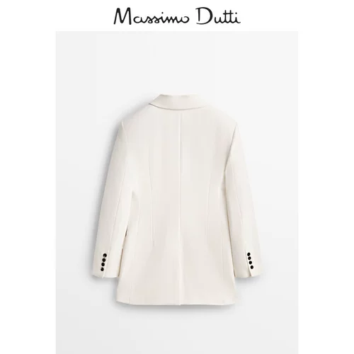 Massimo Dutti, демисезонный белый костюм для отдыха, облегающий крой
