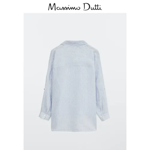 Massimo Dutti Женская летняя летняя новая складная рукава.