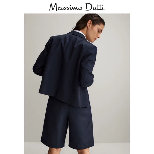 Massimo Dutti Женские флоты синие плиссированные шорты 05031931401