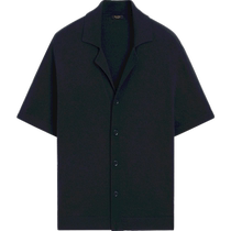 Discount Season MassimoDutti Mens Clothing 2024 Summer New Casual Simple Commuting Style Short-Sleeved Lapel Knitted Sweater Cardigan 00968325401